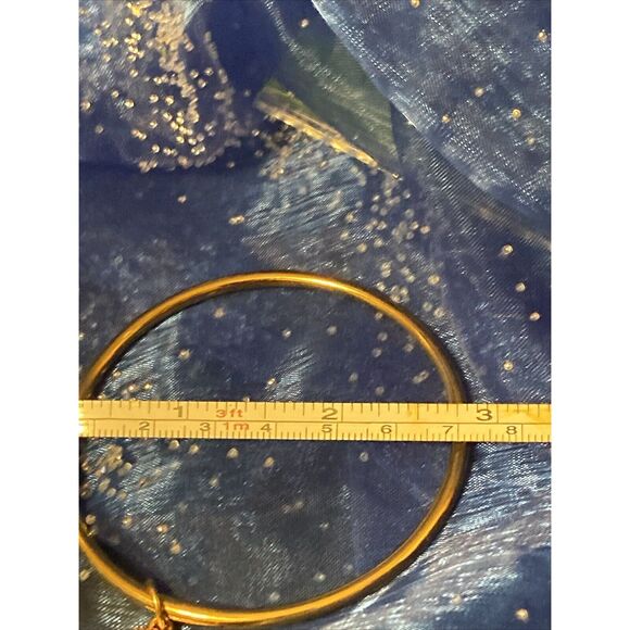 Signed Coach Bangle NY Rose Gold Colored Cuff Bracelet With Anchor Charm size 7. - Picture 7 of 8